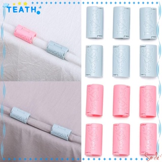 Teath คลิปหนีบผ้าปูที่นอน สีชมพู สีฟ้า 1.4x0.67 นิ้ว ปรับได้ ทนทาน 24 ชิ้น