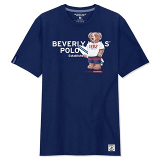 S-5XL 2023 Beverly Hills Polo Club เสื้อยืดคอกลมแขนสั้น Classic Bear รุ่น BNSB312 เสื้อยืดคอตตอนลำลอง