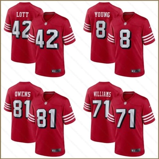 เสื้อยืดกีฬาแขนสั้น ลายทีมชาติฟุตบอล Jersey Willams Owens Lott Young QY NFL San Francisco 49ers พลัสไซซ์