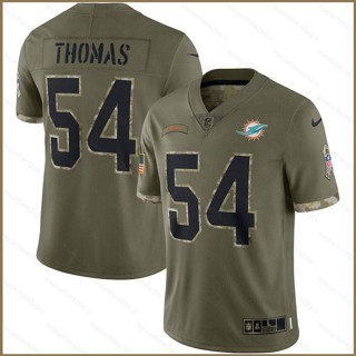 Qy เสื้อยืดลําลอง แขนสั้น พิมพ์ลาย NFL Miami Dolphins Game Jersey Zach Thomas Salute To Service พลัสไซซ์ 2022