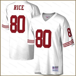 Qy 1994 เสื้อยืดลําลอง แขนสั้น พิมพ์ลาย NFL San Francisco 49ers Game Jerry Rice Legacy Replica พลัสไซซ์