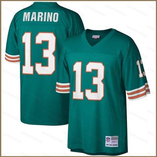 Qy 1984 เสื้อยืดลําลอง แขนสั้น พิมพ์ลาย NFL Miami Dolphins Game Jersey Dan Marino Retired Player พลัสไซซ์