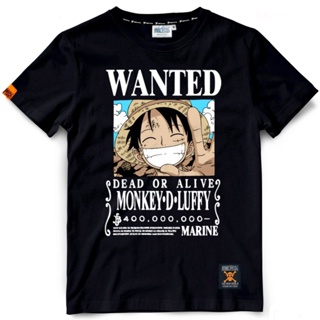 S-5XL เสื้อยืดวันพีช One piece WH LUFFY WANTED เสื้อยืดลายฤดูร้อน