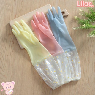 Lilac ถุงมือล้างจาน ซิลิโคน กันน้ํา ทนทาน ในครัวเรือน