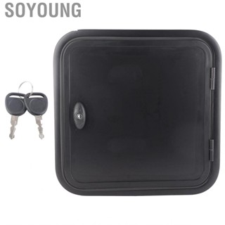 Soyoung RV Baggage Door UV Proof Square Rounded Corner Black Compartment Storage for Camper  Caravan