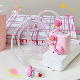 เคสซิลิโคน ลายนักบินอวกาศ 20w สําหรับป้องกันสายชาร์จ Apple