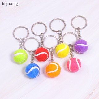 Bigrunng พวงกุญแจโลหะ จี้ลูกบอลเทนนิส 6 สี สําหรับรถยนต์