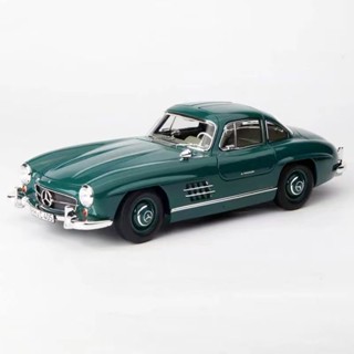 No Norev โมเดลรถยนต์จําลอง 1/18 Benz 300SL สีเงิน สีเขียว สไตล์คลาสสิก