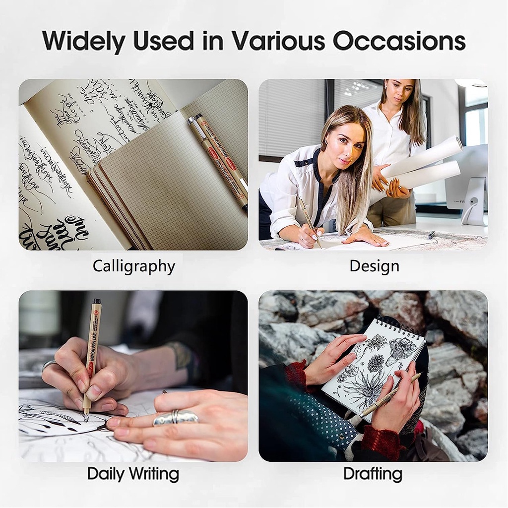 12ชิ้น มังงะเข็มกันน้ําสายเบ็ดปากกาชุดสําหรับร่างวาดโรงเรียนเครื่องเขียนอุปกรณ์ - รูปที่ 6