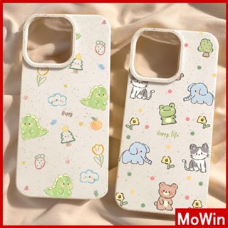 Mowin - เข้ากันได้สำหรับ เคสไอโฟน เคสไอโฟน11 เคส iphone 11 กรณีเป็นมิตรกับสิ่งแวดล้อมสีขาวกรณีนุ่มป้องกันกล้องกันกระแทกน่ารักสัตว์ไดโนเสาร์กบเข้ากันได้กับ iPhone 13 PRO MAX 12 PRO MAX 11 XR XS