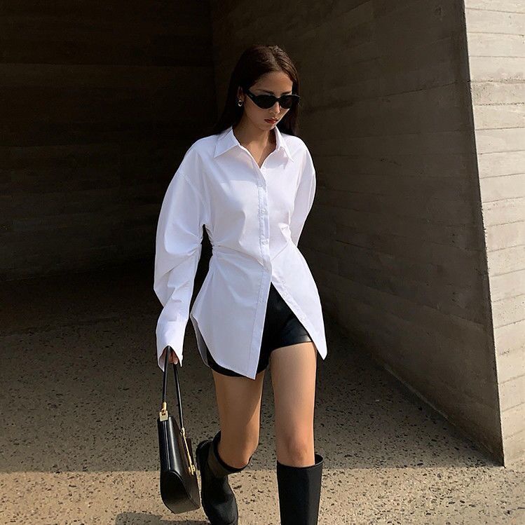 เสื้อเชิ้ตสํานักงานเสื้อเชิ้ตผ้ายืดแขนยาวเข้ารูปเป็นทางการสําหรับผู้ชาย