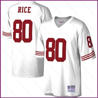 Yx 1994 เสื้อยืดลําลอง แขนสั้น พิมพ์ลาย NFL San Francisco 49ers Game Jerry Rice Legacy Replica พลัสไซซ์