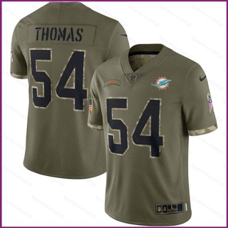 Yx 2022 เสื้อยืดลําลอง แขนสั้น พิมพ์ลาย NFL Miami Dolphins Game Jersey Zach Thomas Salute To Service พลัสไซซ์