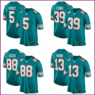 เสื้อยืดกีฬาแขนสั้น ลายทีมชาติฟุตบอล NFL Miami Dolphins Game Jersey Ramsey Marino Gericki Csonka พลัสไซซ์