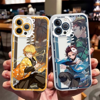 เคสโทรศัพท์มือถือ ทรงสี่เหลี่ยม ลายดาบพิฆาตอสูร Kamado Tanjirou Zenitsu Inosuke สําหรับ Samsung Galaxy S23 Plus S22 Ultra S21 S20 FE Note 10 Lite 10 Pro 20 J2 J7 Prime G530 J4 J6 Plus A42 A21S A72 M23