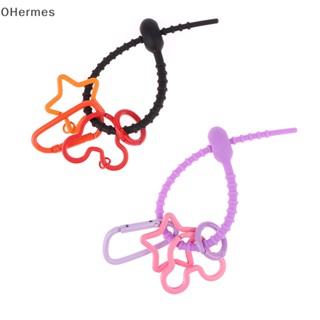 [OHermes] พวงกุญแจซิลิโคน สีมาการองน่ารัก สําหรับห้อยกระเป๋า 1 ชิ้น