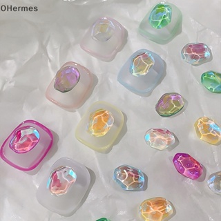 [OHermes] สติกเกอร์คริสตัลออโรร่า พลอยเทียม รูปหัวใจ 3D 1 ขวด สําหรับตกแต่งเล็บ 10 ชิ้น [TH]