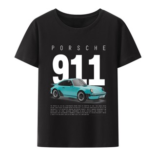 911 เสื้อยืดลําลอง แขนสั้น พิมพ์ลายรถยนต์ สไตล์ฮาราจูกุ วินเทจ สําหรับผู้ชาย Y2k