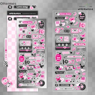 [OHermes] สติกเกอร์ ลายโน้ตดนตรี Idol Y2K สไตล์เกาหลี สําหรับตกแต่งสมุด DIY 1 ชิ้น