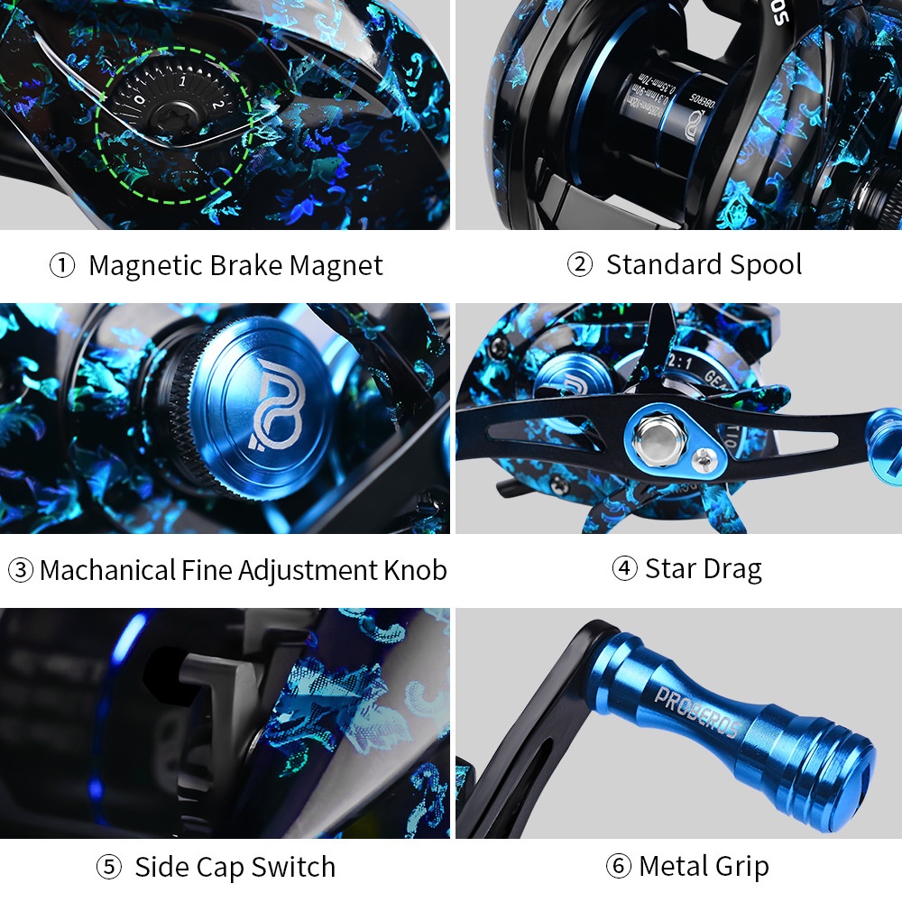 Proberos รอกหยดน้ํา รอกตกปลา 7.2:1 คอยล์โลหะ ความเร็วสูง 8 กก. ระบบเบรกแม่เหล็ก - รูปที่ 5