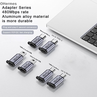 [OHermes] อะแดปเตอร์แปลง Usb-C เป็น Micro Usb Mini Usb Type-C ตัวเมีย เป็น Micro Usb ตัวผู้ สําหรับโทรศัพท์ แท็บเล็ต กล้อง อะแดปเตอร์ชาร์จ [TH]