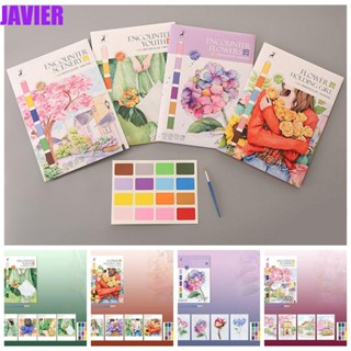 Javier Gouache สมุดวาดภาพระบายสีน้ํา กราฟฟิตี้ ดอกไม้น่ารัก DIY สําหรับเด็ก