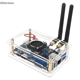 [OHermes] พัดลมระบายความร้อนฮีทซิงค์อะคริลิคใส ใช้ง่าย สําหรับ Orange Pi 5 [TH]