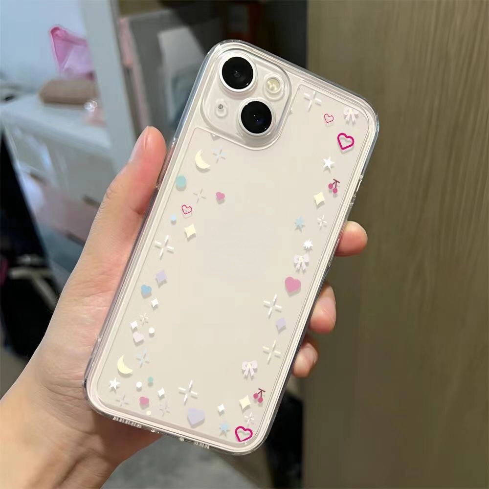 เคสโทรศัพท์มือถือ ซิลิโคนนิ่ม กันกระแทก ลายดวงจันทร์ ดาว สําหรับ iPhone 15 12 13 14 11 Pro Max X Xs Max Xr 6 6S 7 8 7+ 8+ plus