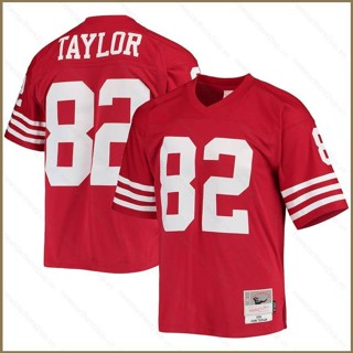 Qy 1990 เสื้อยืดลําลอง แขนสั้น พิมพ์ลาย NFL San Francisco 49ers Game Jersey John Taylor Legacy Replica พลัสไซซ์