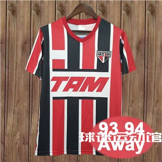 เสื้อกีฬาแขนสั้น ลายทีม Baja Saint Paulo เบอร์ 93-94 สไตล์เรโทร เสื้อแขนสั้น ลาย Sao Paulo Home Away 91-92 สไตล์คลาสสิก 10 ชิ้น