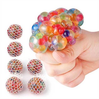 3/6pcs Squishy Mesh Squeeze Stress Balls with Beads for Kids Adults