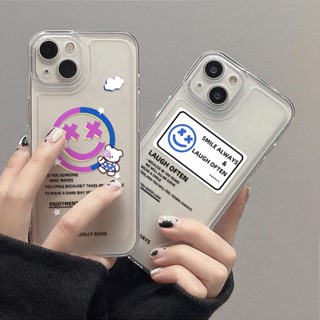 ใบหน้ายิ้มแย้ม จัดส่งทันที️สำหรับ For เคสไอโฟน 13 Pro Max เคสใส Clear Case For i 14 11 12 13 Pro Max  X XS Max 7 8 Plus