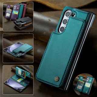 เคสโทรศัพท์หนัง ฝาพับ กันกระแทก พร้อมช่องใส่บัตร ตั้งได้ สําหรับ Samsung Galaxy Z Fold 5 5G