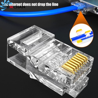 ปลั๊กเชื่อมต่อเครือข่าย RJ45 แบบหัวคริสตัลโลหะ สําหรับอีเธอร์เน็ต คริสตัล