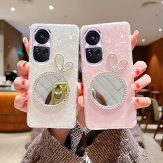 เคสโทรศัพท์OPPO Reno10 Reno 10 Pro 5G 2023 มือถือ กันกระแทก ลายกระต่ายน่ารัก พร้อมกระจกแต่งหน้า สําหรับ เคสOPPO Reno10 Pro 5G