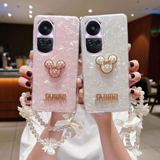 เคสโทรศัพท์OPPO Reno10 Reno 10 Pro 5G ใหม่ 2023 มือถือนิ่ม กันกระแทก ลายหนูน่ารัก วิบวับ พร้อมสายคล้องสั้น หลากสี สําหรับ เคสOPPO Reno10 Pro 5G