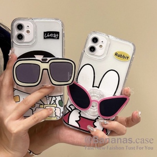 เคสโทรศัพท์มือถือแบบนิ่ม ใส ลายการ์ตูน Xiaoxin+Glasses Stand สําหรับ IPhone 14 Plus 14 13 12 11 Pro Max X Xr Xs Max 7 8 Plus SE2020