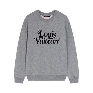 Fashion LOU238V เสื้อกันหนาว คอกลม แขนยาว พิมพ์ลายตัวอักษร ทรงหลวม สําหรับผู้ชาย และผู้หญิง