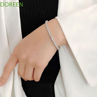 Doreen สร้อยข้อมืองู, เครื่องประดับแฟชั่น พลอยเทียม สไตล์เกาหลี, สร้อยข้อมือโซ่ โลหะผสมเงิน ประกาย สําหรับผู้หญิง