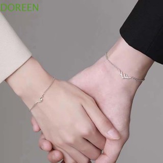 Doreen สร้อยข้อมือคู่ 2 ชิ้น / เซต เพื่อนที่ดีที่สุด แฟน ของขวัญ เงิน ทองแดง สาวทะเล ผู้หญิง โซ่มือ