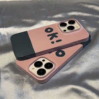 เคสโทรศัพท์มือถือแบบแข็ง ลายตัวอักษร OK สร้างสรรค์ สําหรับ iPhone 11 pro max 12 pro 13 14 pro max 7 8 plus xr xs max 14plus 13promax
