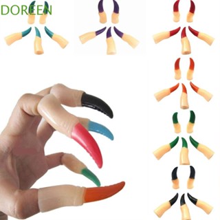 Doreen 5 ชิ้น / เซต ผีดิบ แม่มด ปลอม นิ้ว, น่ากลัว สีสัน ฮาโลวีน ปลอกนิ้ว ของเล่นฮาโลวีน นิ้วปลอม สีดํา / แดง ของเล่น เทศกาล