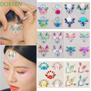 Doreen สติกเกอร์รอยสักชั่วคราว รูปใบหน้า 3D หลากสีสัน แฟชั่น สําหรับเด็ก