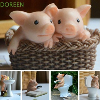 Doreen ฟิกเกอร์เรซิ่น รูปปั้นหมูน่ารัก 3D แฮนด์เมด ของเล่น ของขวัญ สําหรับเด็ก