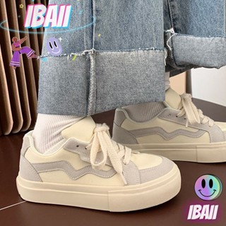 IBAII.  รองเท้าผ้าใบสีขาวลำลองแบบเข้าคู่ใหม่ของแท้