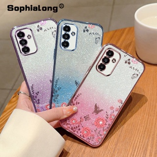 เคสโทรศัพท์มือถือแบบนิ่ม ลายดอกไม้ แวววาว สําหรับ Samsung Galaxy A14 A24 4G A146B A146P A145F A245F A245M A245N