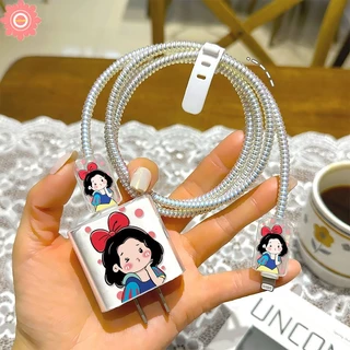 5 ใน 1สัตว์น่ารักสตรอเบอร์รี่หมีป้องกันสายเคเบิลข้อมูลแขนชุดน่ารักสายยิ้มกัดป้องกันเข้ากันได้สําหรับแอปเปิ้ล18/20วัตต์อะแดปเตอร์กรณีเคร