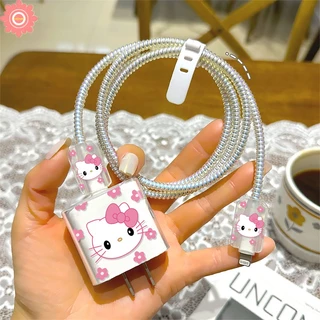 5 ใน 1สัตว์น่ารักสตรอเบอร์รี่หมีป้องกันสายเคเบิลข้อมูลแขนชุดน่ารักสายยิ้มกัดป้องกันเข้ากันได้สําหรับแอปเปิ้ล18/20วัตต์อะแดปเตอร์กรณีเคร
