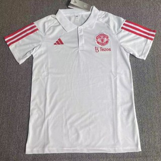 เสื้อโปโลแขนสั้น ลายทีมชาติฟุตบอล Manchester United 23-24 ไซส์ S-XXL ชุดเยือน สําหรับผู้ชาย