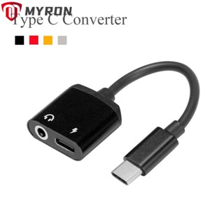 Myron 2 in 1 ตัวแปลงสายสัญญาณเสียง Aux OTG USB C ทนทาน